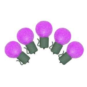   Battery Operated Sugared Purple LED G30 Christmas Lights   Green Wire