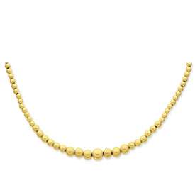 New 14k Yellow Gold Polished Graduated Bead Necklace  