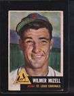 1953 Topps 128 Wilmer Mizell Pitcher ST Louis Cardinals  