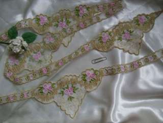 Vintage Garland High Density Embroidered Trims Lace 3 Yards(T044 