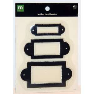  Real Leather Label Holders 3 Pack Black by Making Memories 