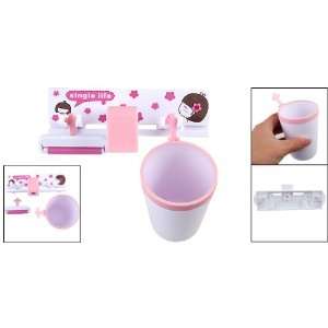 Amico Single Life Girl Use Plastic Bathroom Kit Holder 3pcs Set Pink 