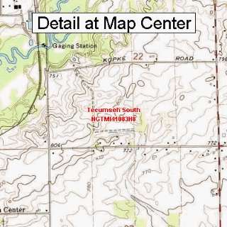 USGS Topographic Quadrangle Map   Tecumseh South, Michigan (Folded 