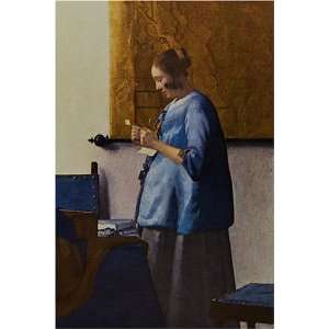  Woman in Blue by Jan Vermeer van Delft, 17 x 20 Fine Art 