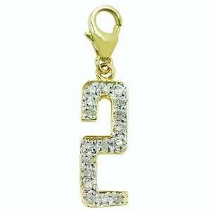  14K Gold 1/10ct HIJ Diamond 2 Spring Ring Charm Arts 