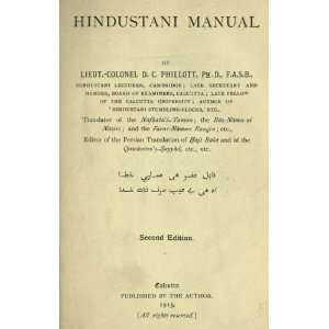  Hindustani Manual Douglas Craven Phillott Books