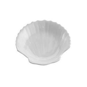 Harold Import NT 813 Glazed White Porcelain Shell Dish 3  
