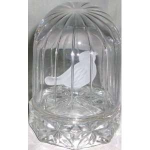  Hofbauer Frosted Satin Crystal Bird in Cage Statue 