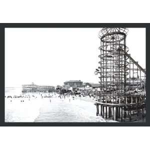 Amusement Park, Long Beach, California 20X30 Paper with Black Frame 