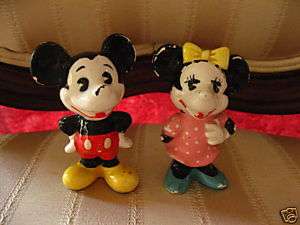 Vintage Mickey & Minnie Mouse Figurine Japan  