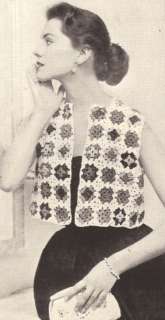 Vintage Crochet Granny Square Bolero Vest Pattern  