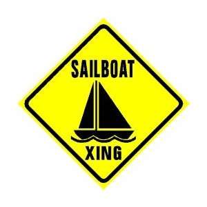  SAILBOAT CROSSING sign * sport boat cruise