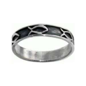  Ring Ichthus w/Oxidized Background Style 404A Sz 8 