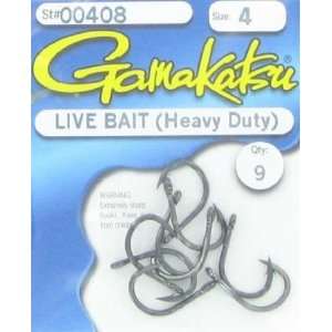 SPRO/Gamakatsu Live Bait Hook  Heavy Duty/ Loose 9 per Pack/ Blk/ Size 