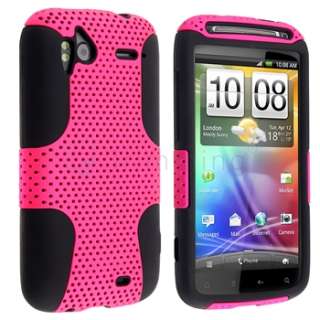   Phone Cover Skin Case+Protector For HTC Sensation 4G Pink/Black  