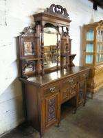   ANTIQUE VICTORIAN CARVED SIDEBOARD BUFFFET CABINET HUCH  
