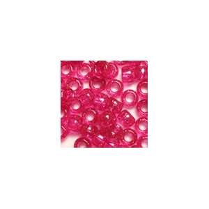 Hot Pink Glitter Plastic Pony Beads 6x9mm, 25grams (about 