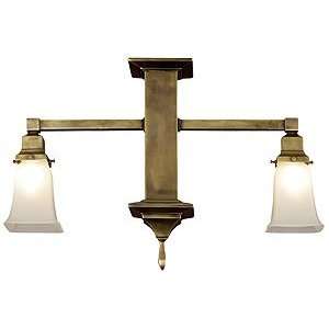  Mission 2 Arm Ceiling Light In Antique Brass
