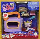 2008 Hasbro Littlest Pet Shop Gift Set #932 Dachshund #933 Purple Cat 