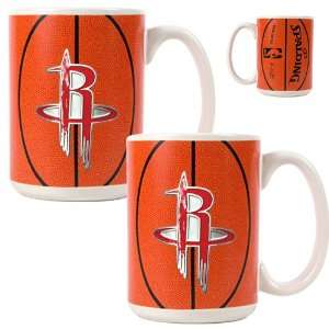 Houston Rockets Mug Set   2Pc 15 oz Gameball Ceramic Mug Set