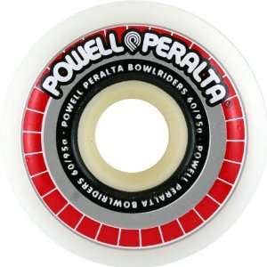 Powell Bowlriders 95a 60mm White Red Logo Skate Wheels  