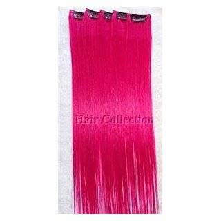 Hair Collection 18 Hot Pink 100% Human Hair Clip in on Extensions   1 