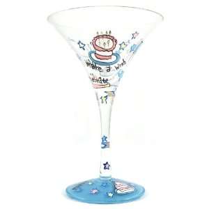  Hand Painted Make A Wish Martini Glasses, Set of 2 