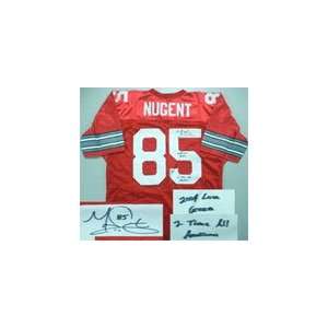 Mike Nugent Signed Ohio State Buckeyes Red Jersey   2 Time All 