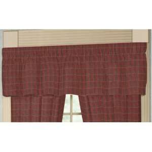  Patch Magic Red Plaid and Green Black Lines Fabric Curtain 