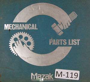 Mazak Mechanical Part List Quick Turn 8 Machine Manual  