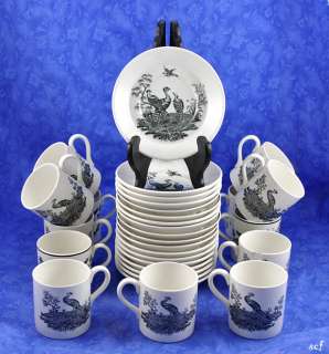 31 pc Demitasse Cup and Saucer Wedgwood Liverpool Birds  