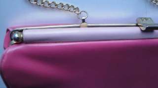Pretty in Pink Fab Vintage 60s Pink Handbag Purse Chain Handle  