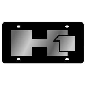 Hummer H1 License Plate on Black Steel