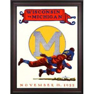  1922 Michigan vs. Wisconsin 36 x 48 Framed Canvas Historic Football 