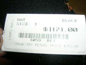 NWT $252 Black MARZI ladies hat sz 1 GREAT  