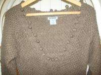 KENZIE GIRL Alpaca Blend Brown sweater Womens Medium  