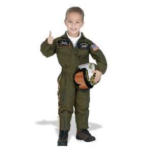 Armed Forces Pilot Costume with Helmet, Size 2/3 Toys 