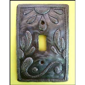 Metal Switch Plate Cover   Sunflower Design   Recycled Haitian Steel 