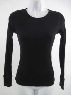 LILLA P Black Ribbed Long Sleeve Shirt Top Size Small  