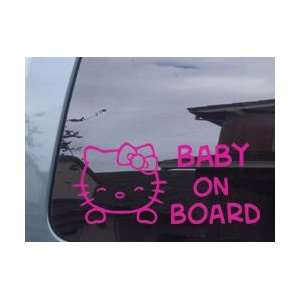  Hello Kitty Baby On Board Pink Vinyl Decal Sticker 