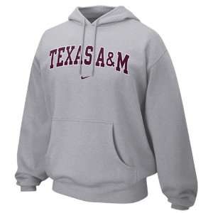  Nike Texas A&M Aggies Ash Arch Lettering Hoody Sweatshirt 