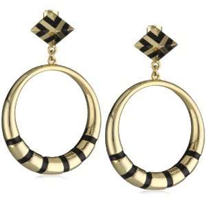  nOir Geo Clash Enamel Hang Loop Earrings Jewelry