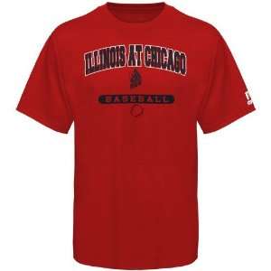 Russell Illinois Chicago Flames Flame Red Baseball T shirt  