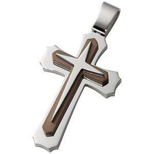   Steel Triple Layer Cross Pendant with Immerse Plating Jewelry