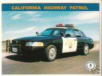 CALIFORNIA STATE POLICE HIGHWAY PATROL TROOPER Car Card  