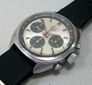 rare chrono of heuer 1960 s hand wind chrono the case and back are 