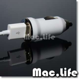 WHITE Mini USB Car Charger Adapter for iPhone 4 iPad 2  