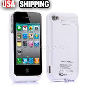   Power Pack Stand Charger Backup Battery For iPhone 4G 4S White  