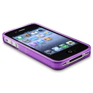 CHARGER+PURPLE CASE+PRIVACY FILM for iPhone 4 4S 4G 4GS  