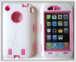 NEW OTTERBOX DEFENDER FOR APPLE IPHONE 3G 3GS WHITE ON PINK + BELT 